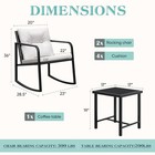 Greesum 3 Pieces Rocking Wicker Bistro Set  Patio Outdoor Furniture Conversation