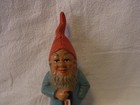 Yard Gnome With Lantern Ceramic Gartenzwerg Vintage German   w o