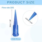 100pcs 22g 1 26  Plastic Blunt Tip Tapered Dispensing Needle For Glue  Blue