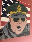 Original Signed General Macarthur U s a  Graphic Pop Block Print  Framed Vnt 70s