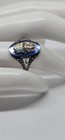 1979 Vintage Wild Lace Siladium Class Ring With Iridescent Stone And Crest