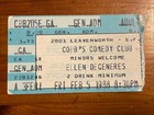 1988 Ellen Degeneres Cobb   s Comedy Ticket Stub Autograph Ticket Very Rare