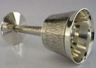 Stylish Mid Century Modern Sterling Silver Wine Goblet Chalice Cup 1973 Barware