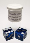 Genuine Binion s Las Vegas Casino Craps Dice Pair Blue Polished Mixed Serial  s