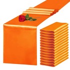 15 Pack Orange Satin Table Runners 12x108 Inch For Wedding Party Banquet Decor