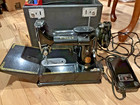 Vintage Singer 222k Featherweight Sewing Machine Red S Great Britain Case Tested
