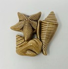 Vintage Ceramic Glazed Shell Wall Art  table Top Starfish Beach Decor 5   x4   