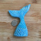 Sparkly Mermaid Tail Figurine Pastel Home Decor Mythical Sea Creature Beach Art