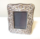 Vintage English Repousse Silver Photo Frame