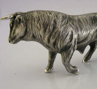 Large 254g Portuguese Solid Silver Bull Figure C1940 Portugal Animal Superb