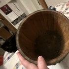Wooden Keg Cask Barrel Bucket W  Metal Bands  9 X 7  Vintage Original 