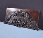 22  Antique French Crest pediment crown In Solid Walnut Wood With Angel face