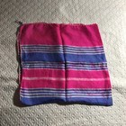 Barbbiecore Scarf Echo Pure Silk Hot Pink Blue And White Striped 