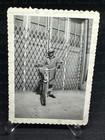 Vintage Photo 1950   s African American Child In Coat W bicycle Urban Street Scene