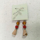Native American Beaded Dangle Earrings  red   Orange 