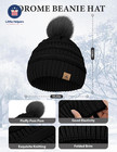 Winter Beanie Hat Scarf Gloves Set With Ear Muff Warmer For Women