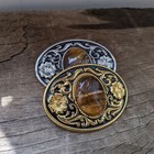 Tiger-eye Stone Mens Belt Buckle - Western Cowboy Native American Belt Buckle