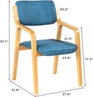 Mid-century Modern Dining Chair  Upholstered  Solid Wood Armrests And Legs