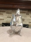 Vintage Sheridan Silverplate On Copper Footed Pitcher With Ice Guard 8 3 4  Tall
