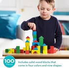 100 Piece Melissa   Doug Wooden Building Blocks Toy Set Classic Toys Kids New