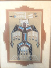 Vtg Signed Native American Sand Painting  By Lester Johnson Thunderbird Kachina