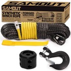 Synthetic Winch Rope Kit  1 4in X 50ft 9500lbs Cable   Forged 13500lbs Winch 
