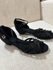 Black Latin Ballroom Shoes  Women s Size Us 6  Ankle Strap Sandals  Never Worn