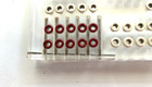 Vtg Lucite Cribbage Board Enamel Color Holes Mid Century Modern 6 Pegs Box