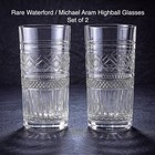 Set Of 2 Rare Waterford   Michael Aram Jaipur Crystal Highball Glasses Signed