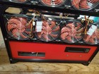 12 Gpu Graphic Cards Mining Miner Frame Openair Rig Case With 16 Cooling Fan lcd