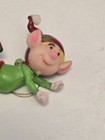 Vintage Pixie Elf Christmas Tree Ornament Hong Kong Holiday Gnome Kitschy Flying