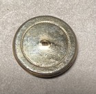 Victorian Ornate Brass Button W  Facet Green Glass Inlay 1-3 8    Diameter 