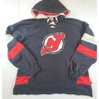 New Jersey Devils Nhl Youth L Lace Up Hoodie Ccm Furst Of A Kind Hockey Mesh