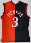 Philadelphia 76ers Allen Iverson Signed Red Mitchell   Ness Jersey Auto Flaw Bas