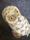 Hand Carved Wooden Snowy Owl Sculpture Folk Art Decor Rustic Cabin Lodge Bird