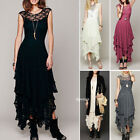 Fashion Formal Long Lace Dress Steampunk Gothic Prom Evening Party Cocktail Gown