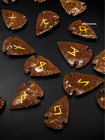Red Goldstone Arrowhead Rune Set 25pcs Elder Futhark Viking Norse Divination Kit