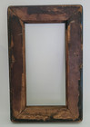 Antique Vintage Primitive Folk Art Wood Picture Frame Blue Paint Applied Decor