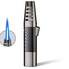 Refillable Butane Torch Lighter Adjustable Cigar Gas Lighter 3 Jet Flame Lighter