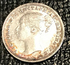 Toner High Grade Au unc 1879 Great Britain Silver 3 Three Pence Coin-oct528