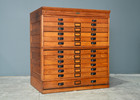 Antique Apothecary Cabinet Flat File Map Wood Drawer Industrial Drafting Oak Vtg