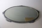 Antique Vanity Tray Floral Silver Plated Footed Mirror Plateau Ornate 12 