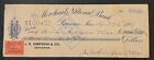 Travelstamps  1899 Merchants National Bank Cancelled Check W  Documentary Stamp
