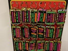 Vintage Novelty Keychain 24 Keychains On Cardboard Humorous Humo1980s Retro Neon