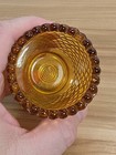Amber Color Hobnail Glass Small Votive Candle Holder