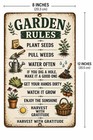 Garden Rules Tin Sign Metal Gardening Shed Patio Farmhouse Wall Decor 8x12 Sign