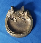 Vintage Heavy Brass Horse Saddle Ashtray 3 1 2  Holds Cigar 