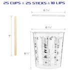 25pcs Plastic Measuring Cups Paint Mixing Cups 64oz With 10pcs Lids 25pcs 64oz