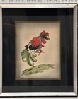 Asian Rooster Watercolor Painting  Chan Lee  Rare Genuine Vintage Art Gifts