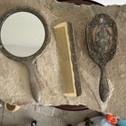 Antique Mirror  Brush   Comb Vanity Grooming Set
